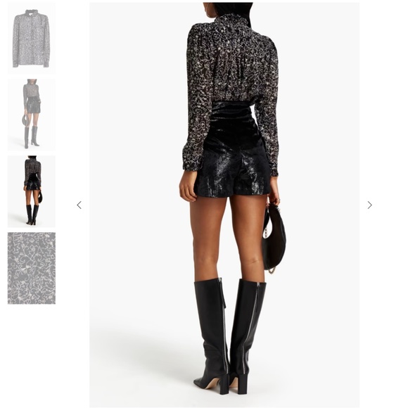 ba&sh: Amelia ruffle-trimmed metallic floral-print crepe blouse (NWT) - Picture 3 of 5